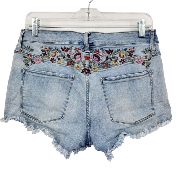 Mossimo Supply Womens Embroidered Booty Shorts Size 10 High Waist 30x2 Floral - Picture 4 of 7